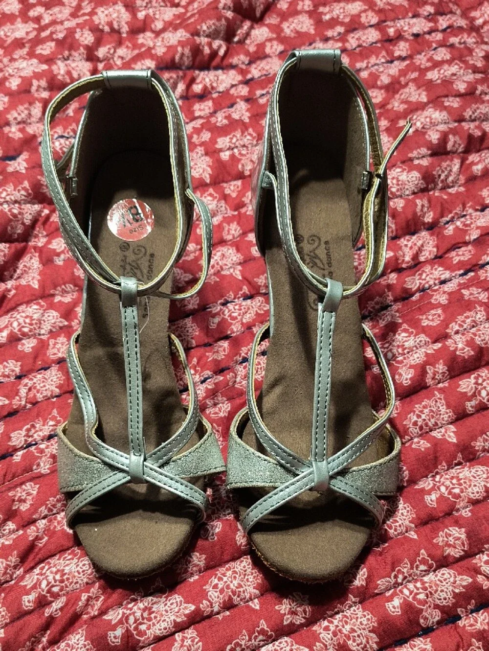 Sansha Dance Silver Strappy Mid-Heel Dance Sandals